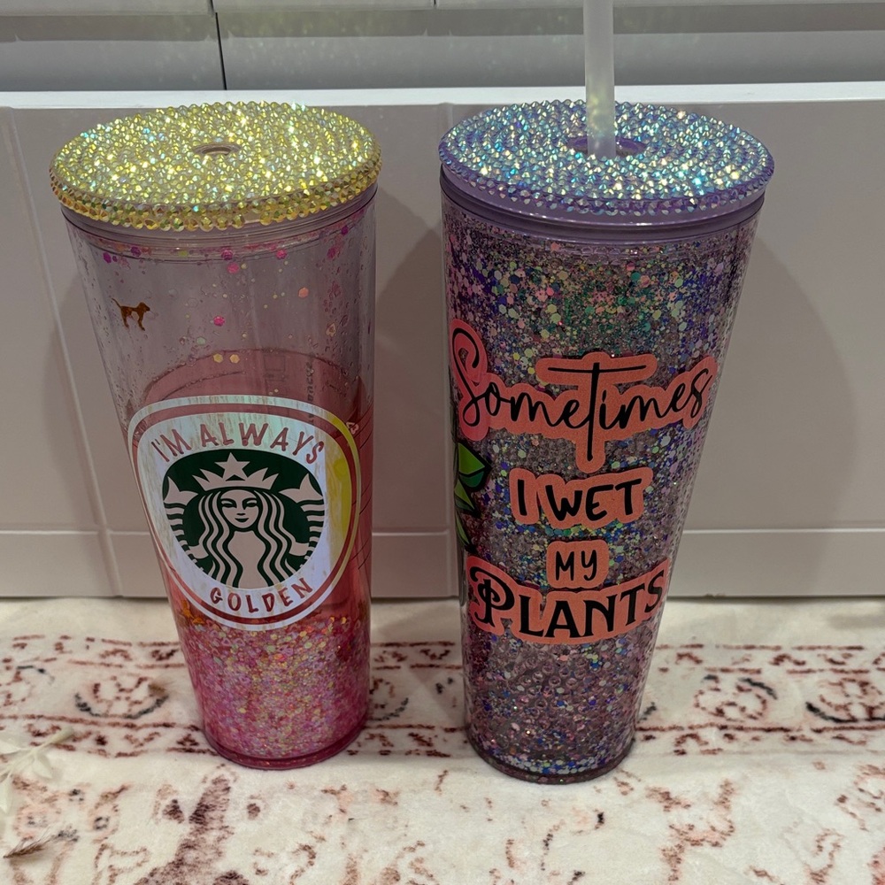 Source Unknown Glitter Tumbler Set - Gold and Purple
